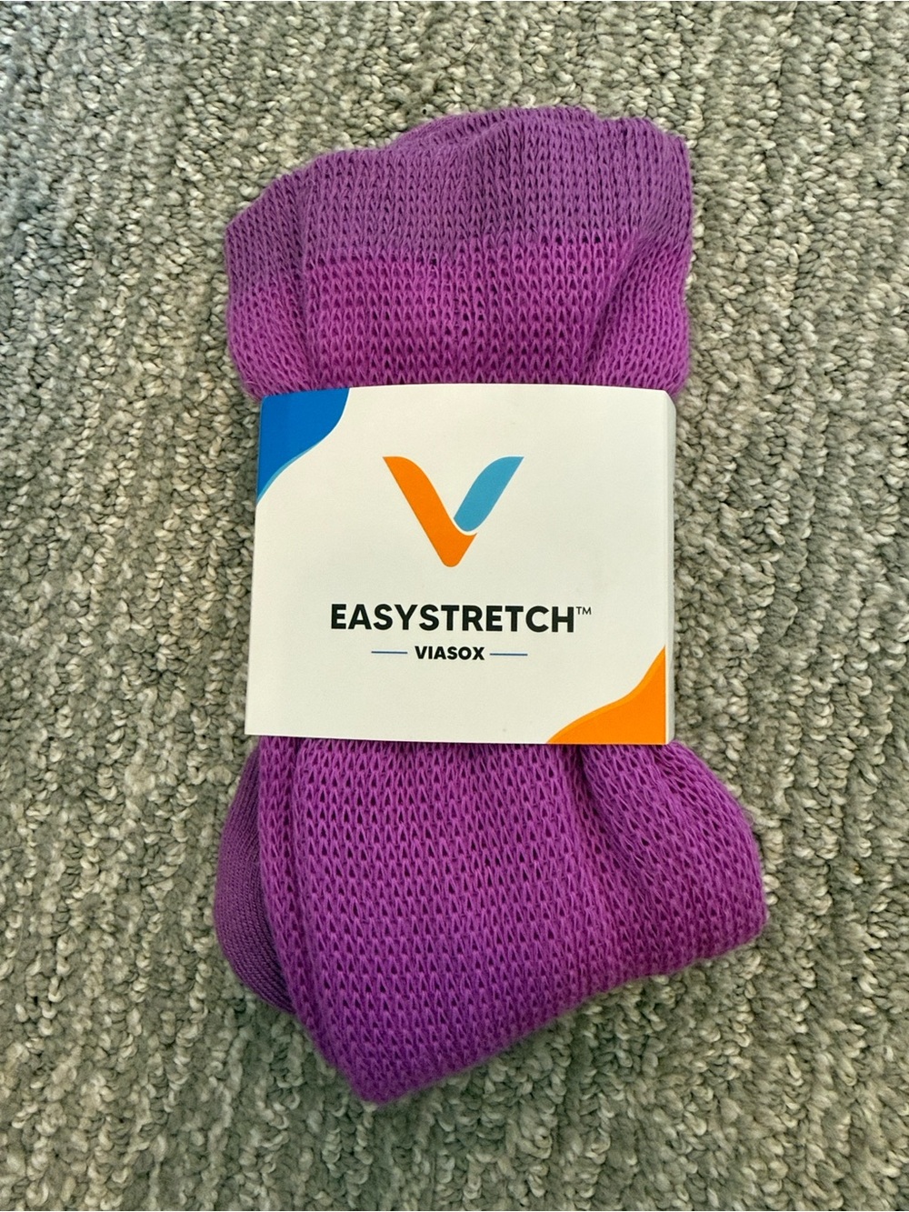 Viasox EasyStretch Knee High Socks M/L Amethyst Purple Non Binding Wide Calf NWT